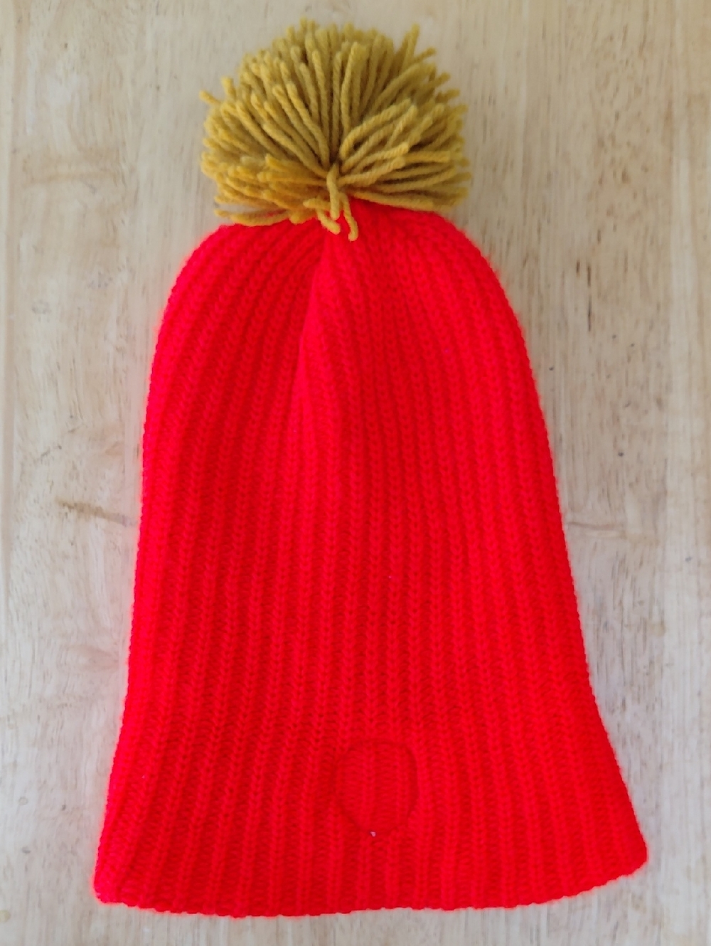 Vintage SF 49ers NFL Red and Tan Pom Knit Beanie Hat - Picture 5 of 5
